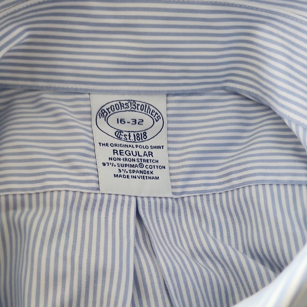 Brooks Brothers Classic Blue and White Striped Polo